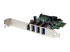 StarTech.com 4-Port PCI Express SuperSpeed USB 3.0 Controller Card with UASP - Right-angle