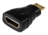 StarTech.com Mini HDMI to HDMI Adapter, 4K High Speed HDMI Adapter, 4K 30Hz Ultra HD High Speed HDMI Adapter, HDMI 1.4, Gold Plated Connectors, UHD Mini HDMI Adapter 4K, Black - Right-angle